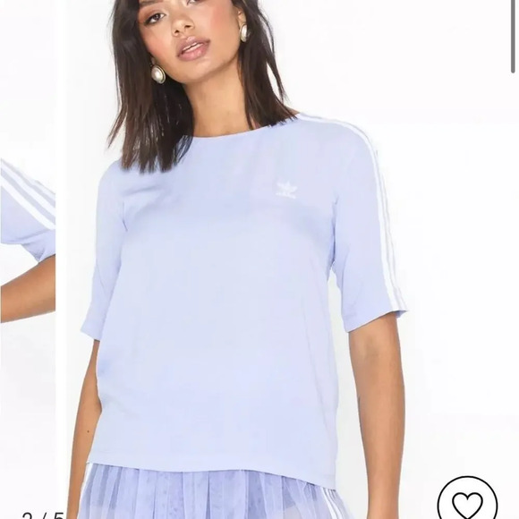 ADIDAS ORIGINALS 3 STRIPES TEE Light Blue Small - Picture 9 of 9